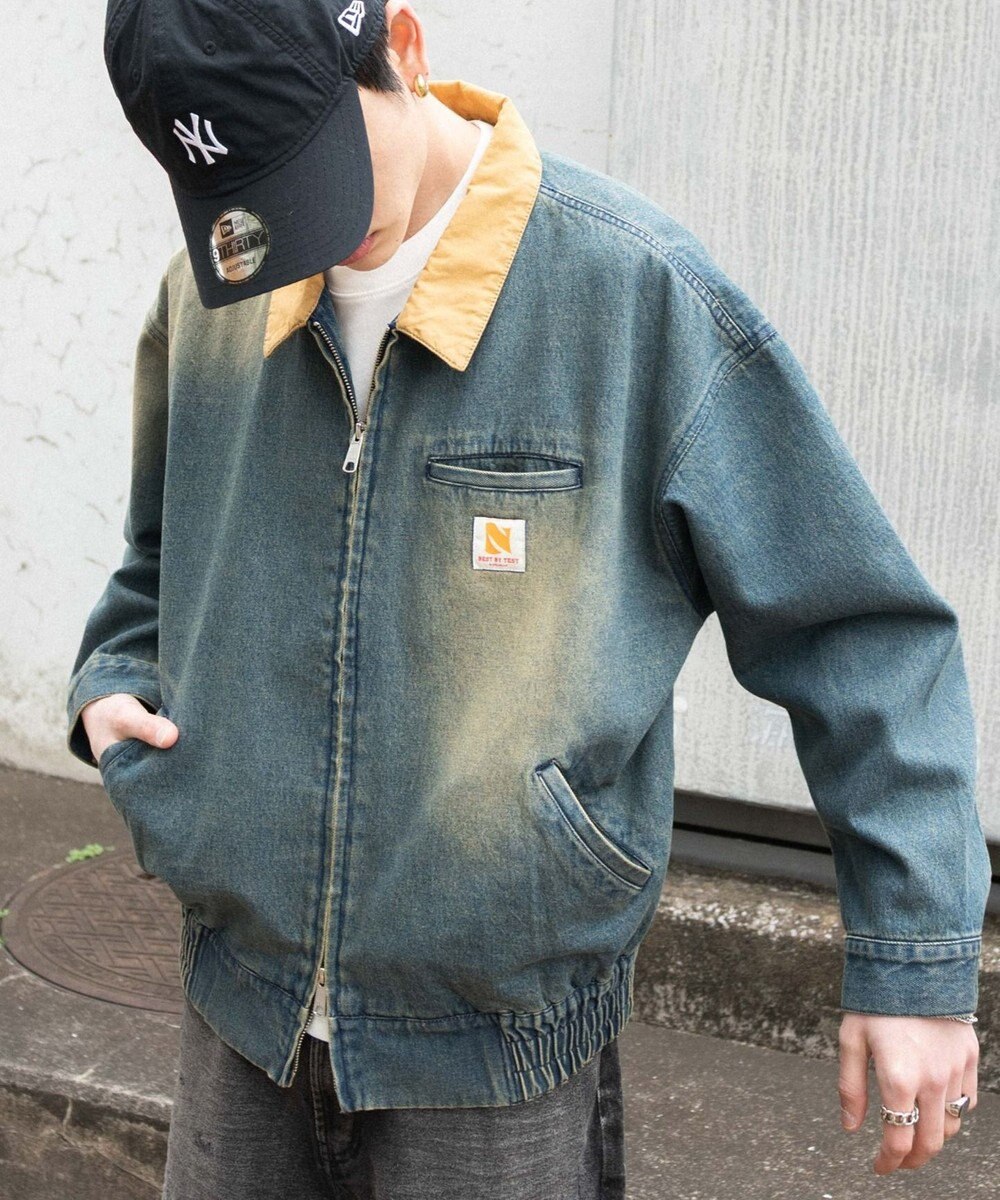 WEGO ワーカーズWジップデニムブルゾン 