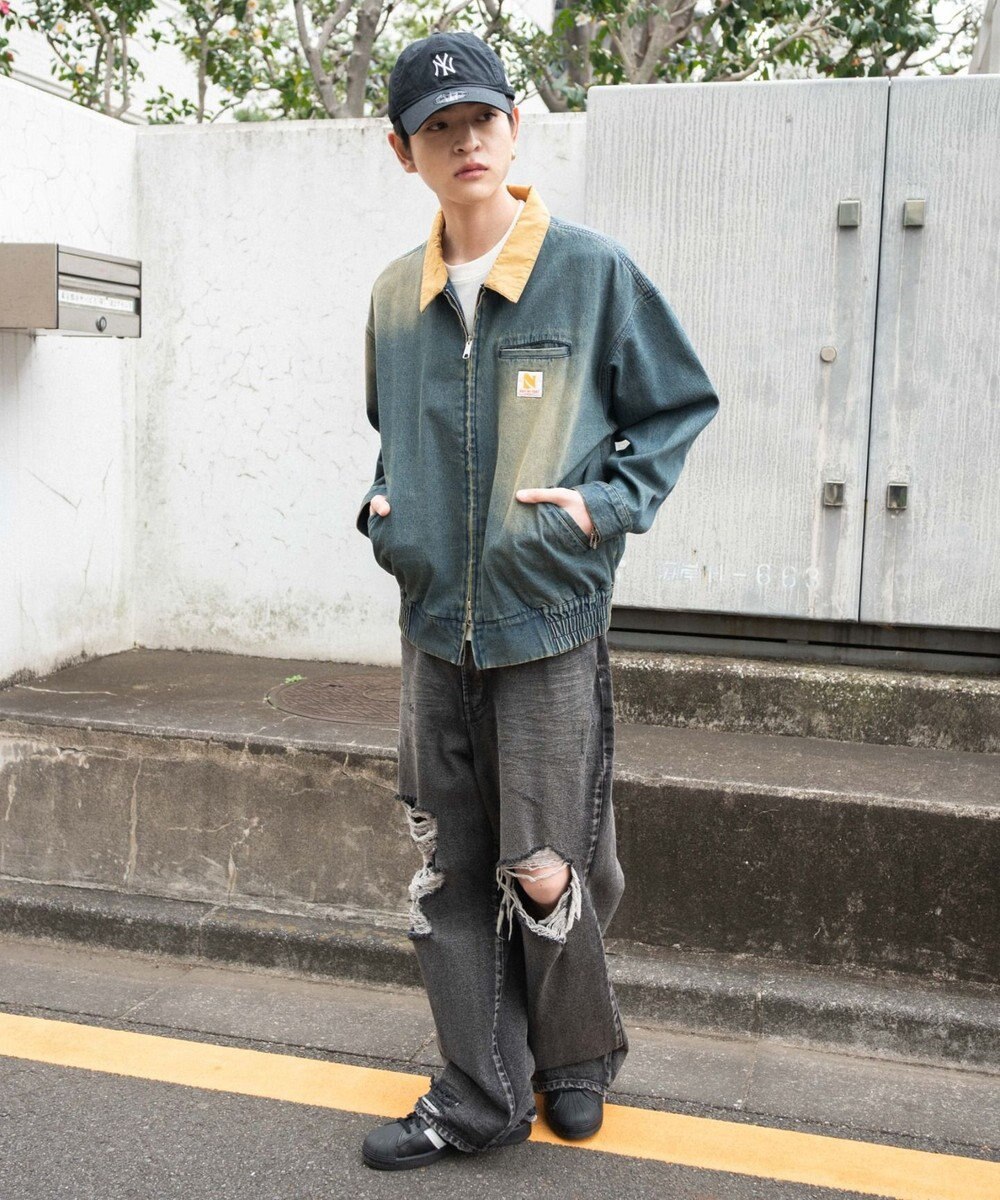 WEGO ワーカーズWジップデニムブルゾン 