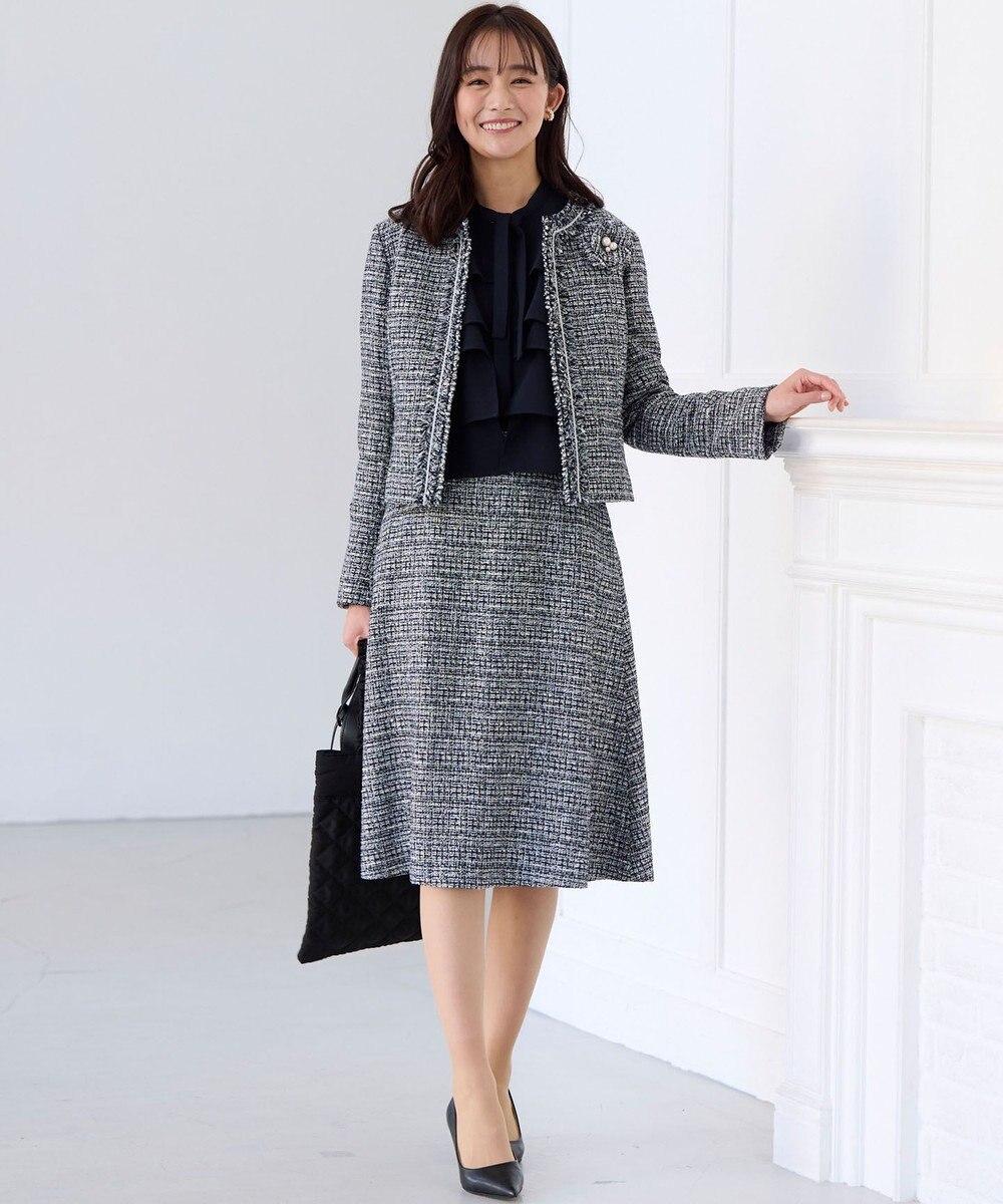 組曲 【KUMIKYOKU NAVY】コンフォータブルドレープ フリルブラウス 