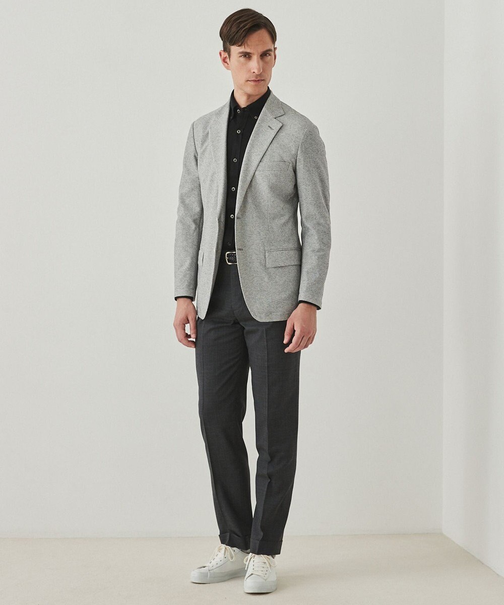 GOTAIRIKU ロングセラー【洗える/折り目加工/シワになりにくい/ウエストアジャスター】ウォッシャブル サマーウール100％パンツ_限定色(ノータック)25年モデル 