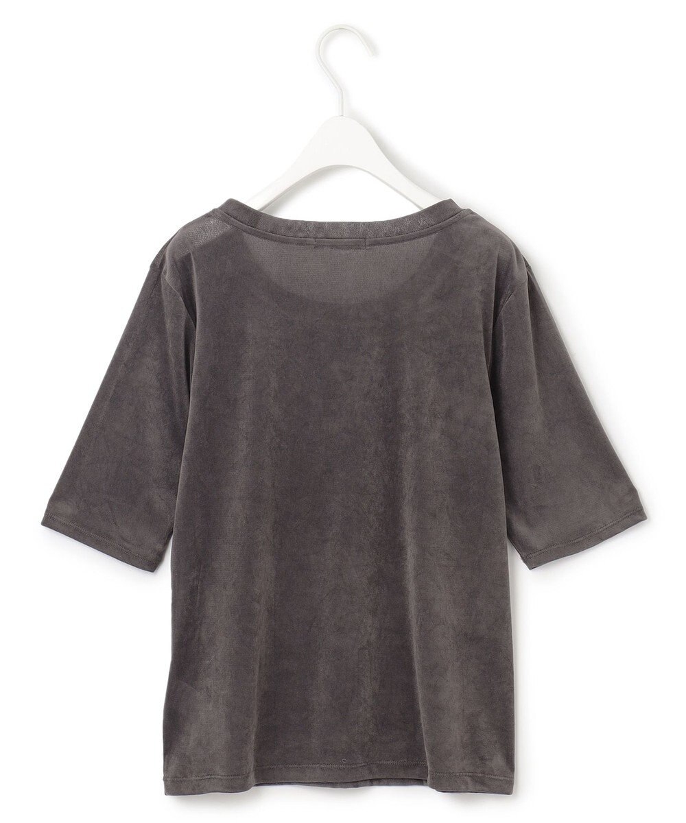 ICB L 【洗える】フロッキーベロア 5分袖プルオーバー 