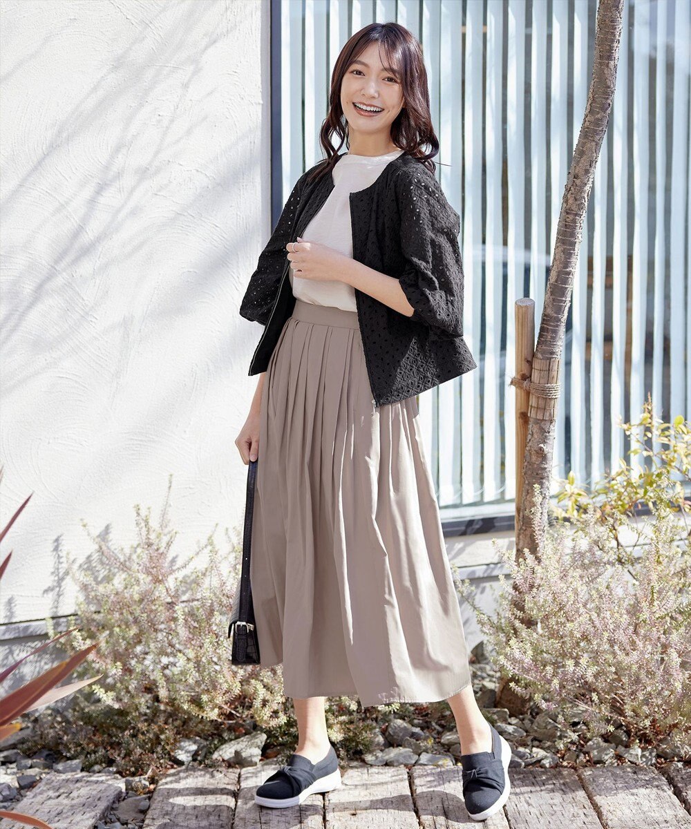 Tiaclasse L 【洗える】パンチングレースブルゾン 