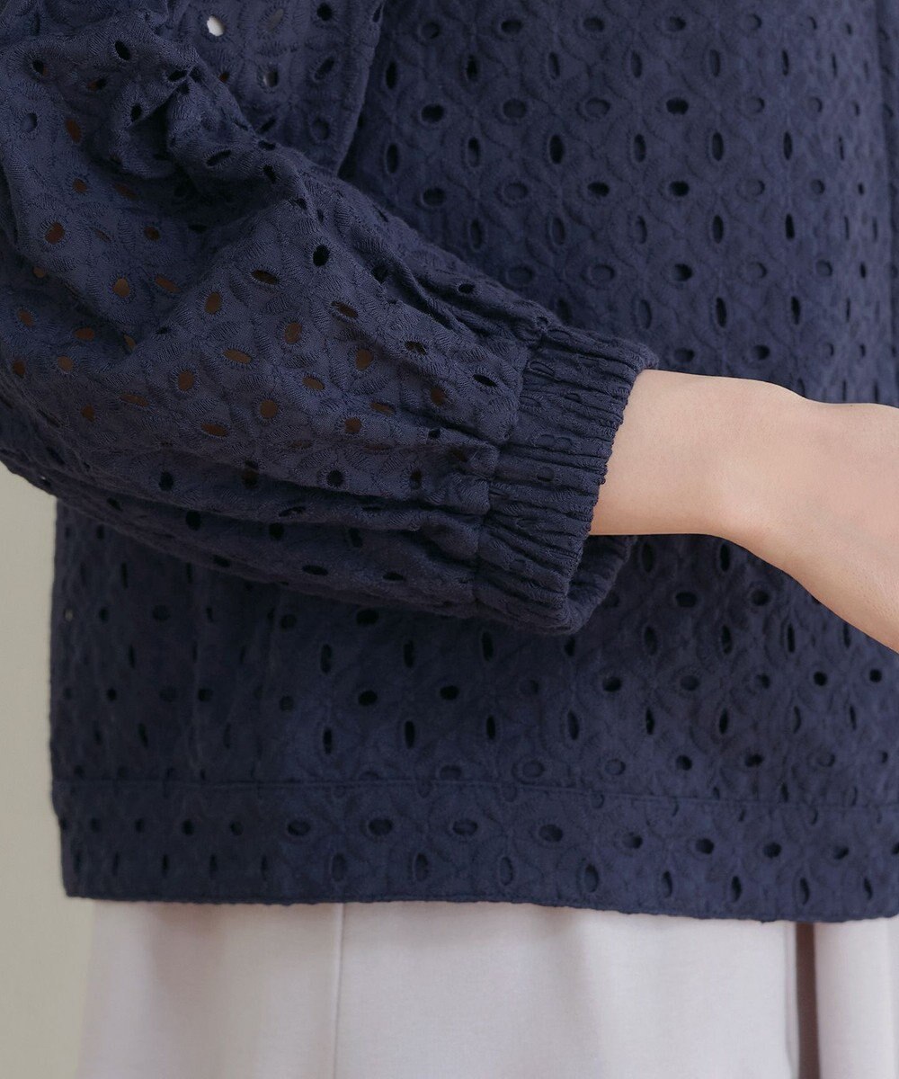 Tiaclasse L 【洗える】パンチングレースブルゾン 