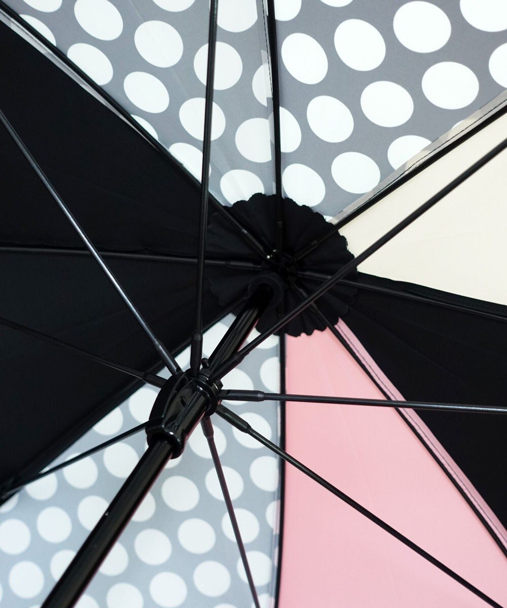 +RING レディース向け プラスリング 長傘 60cm BLK/PNK T1348 