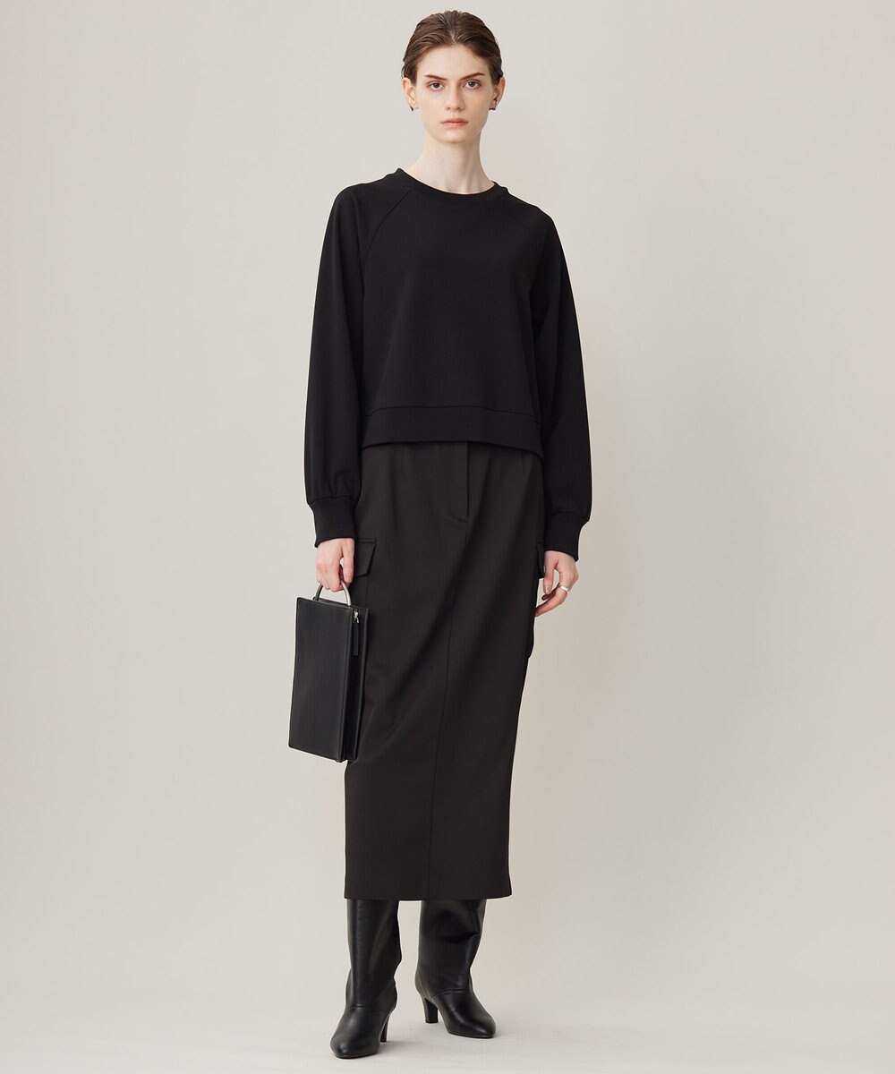 ICB L 【洗える】ウォームサテン カーゴスカート 