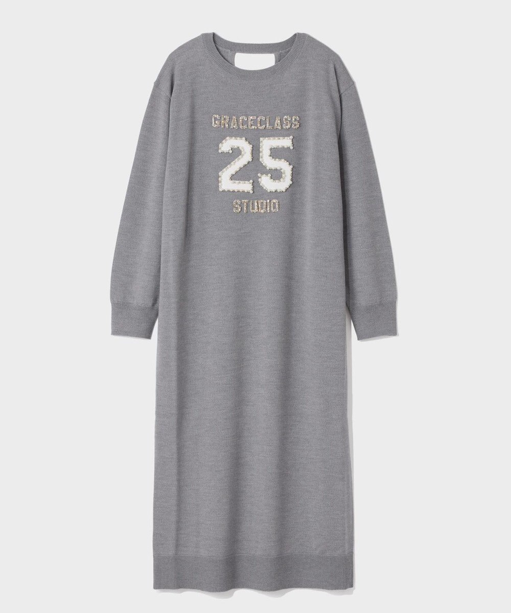 GRACE CONTINENTAL ナンバーモチーフニットワンピース 