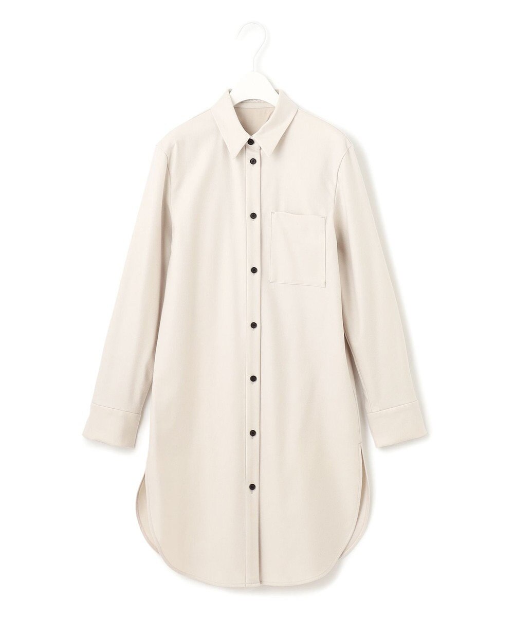 ICB L 【洗える】 ウールミルドサキソニー ロングシャツ 