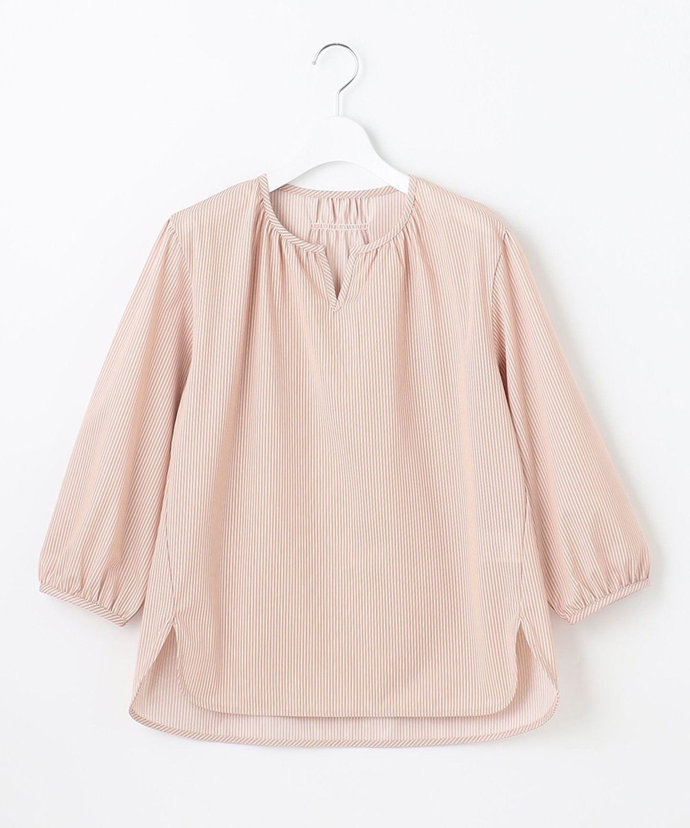 J.PRESS LADIES 【WEB限定カラーあり・洗える・イージーケア】 アーネストストライプ スリットネック カットソー 