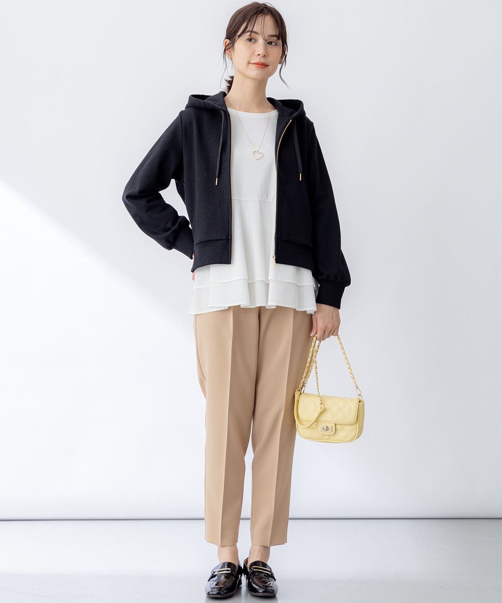 組曲 ラメペプラムパーカー 