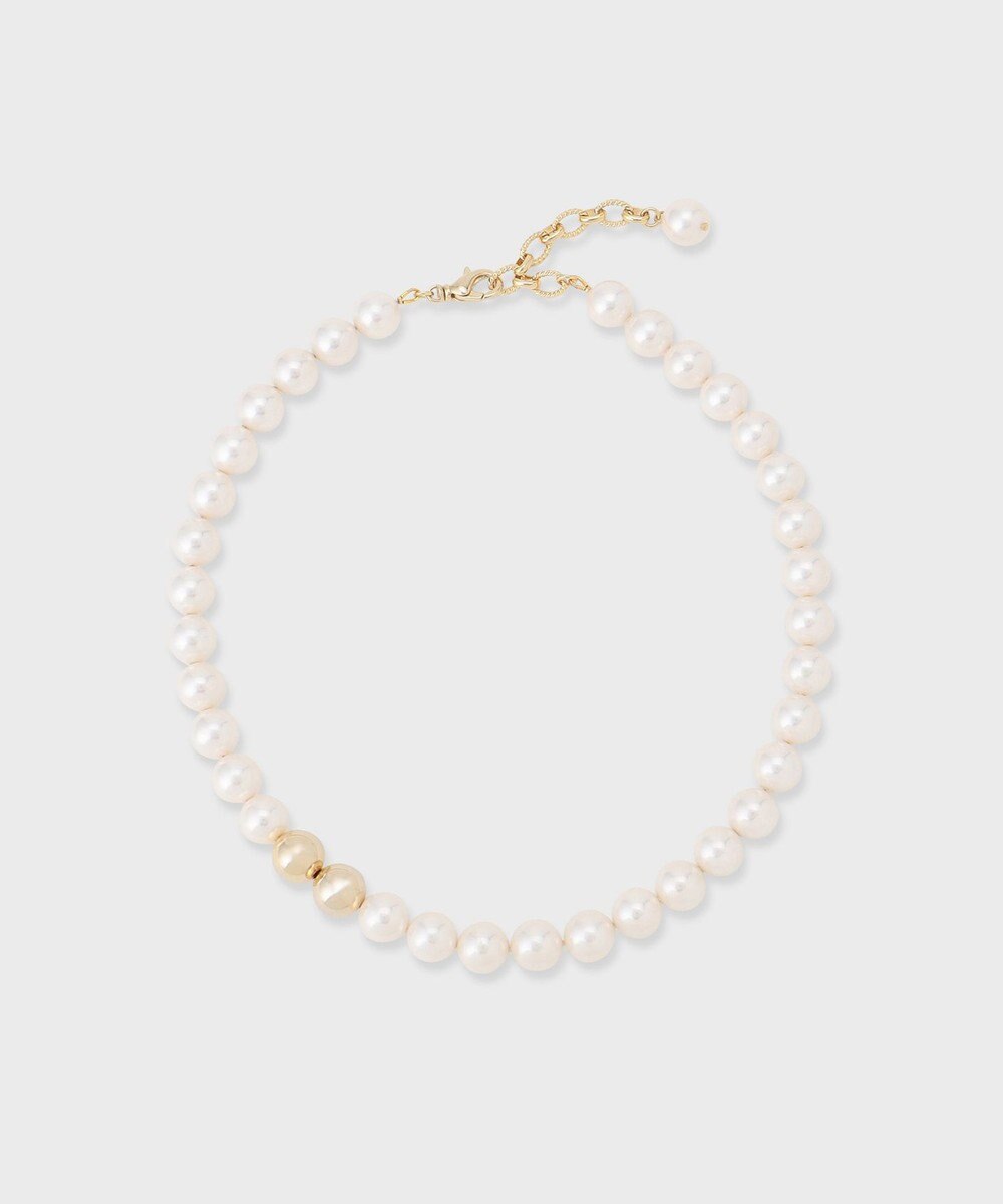 GRACE CONTINENTAL パールメタルビーズネックレス 