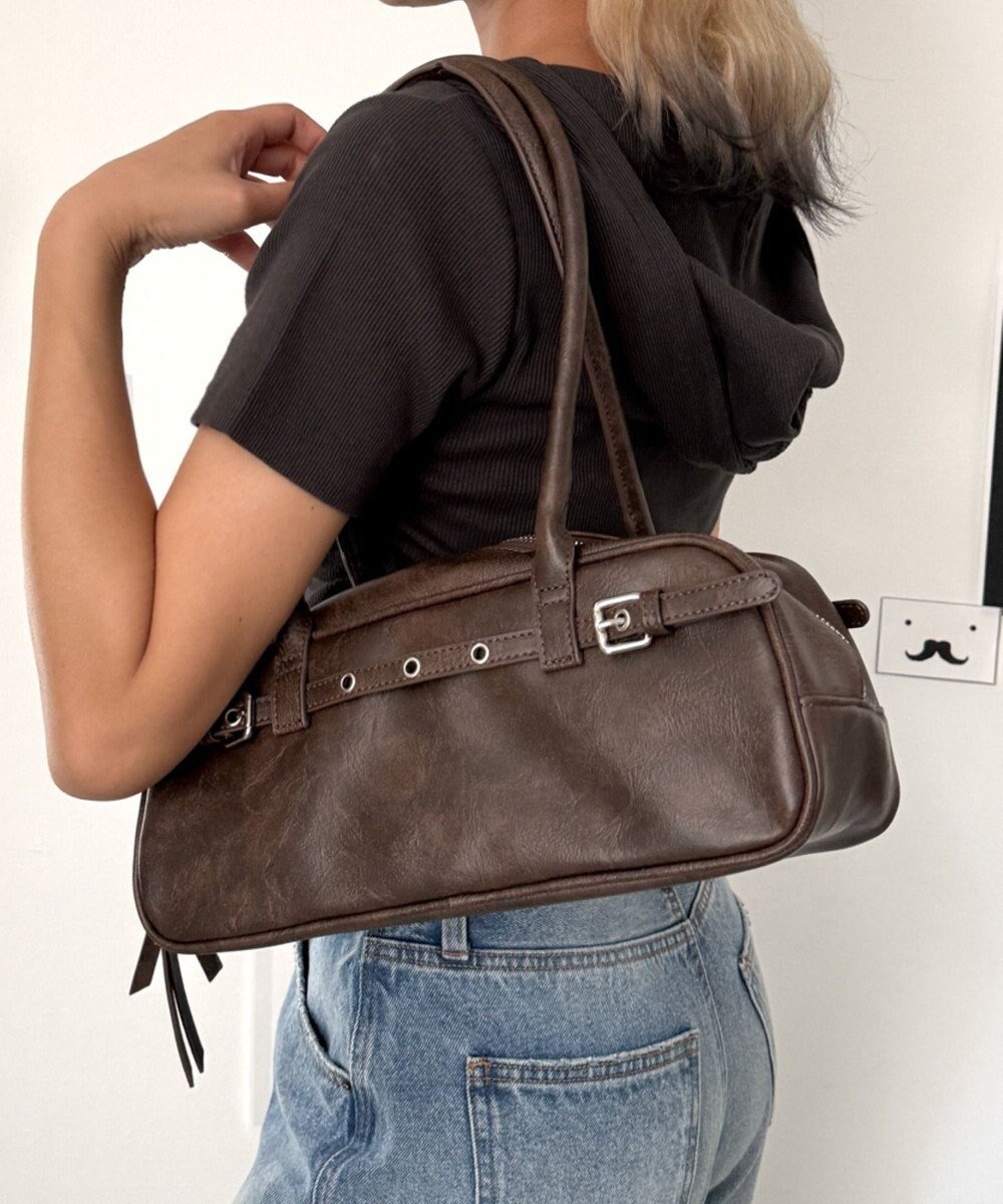 WEGO ベルトデザインボストンバッグ 