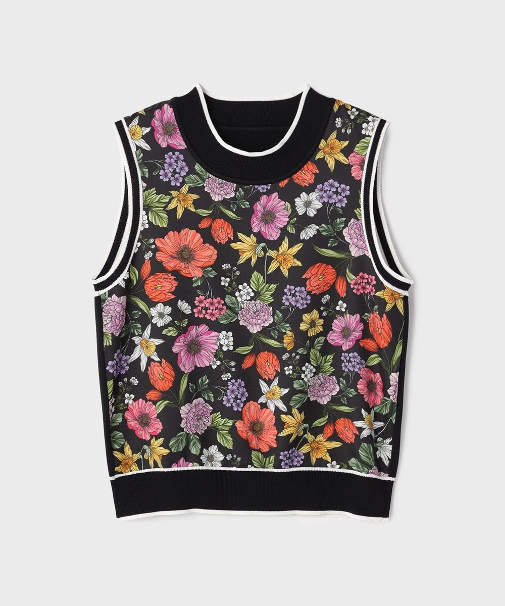 GRACE CONTINENTAL フラワープリントニットトップ 