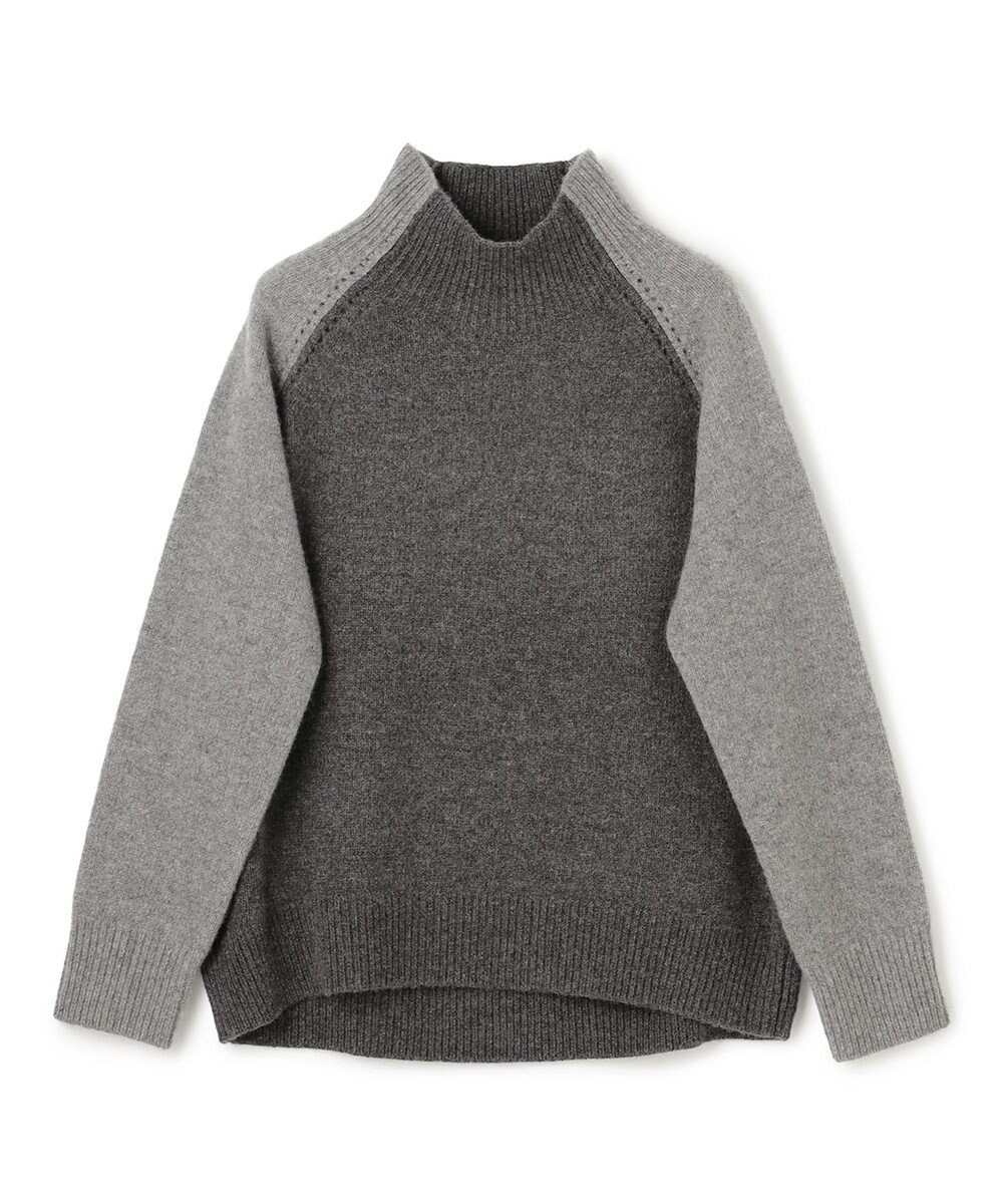 BEIGE， RULE / ウールカシミヤバイカラーハイネックニット 