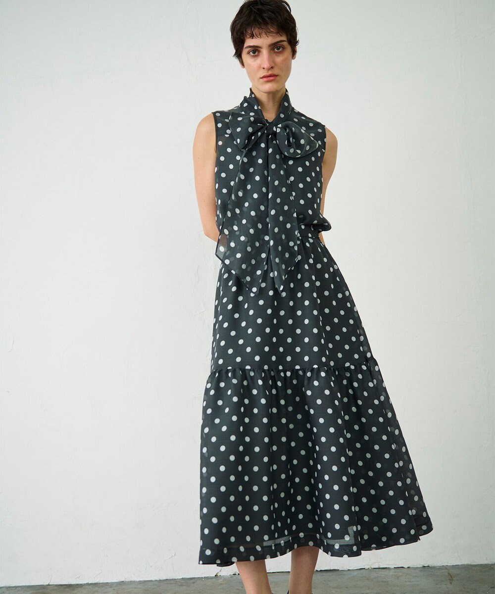 GRACE CONTINENTAL シアードットプリントスカート 