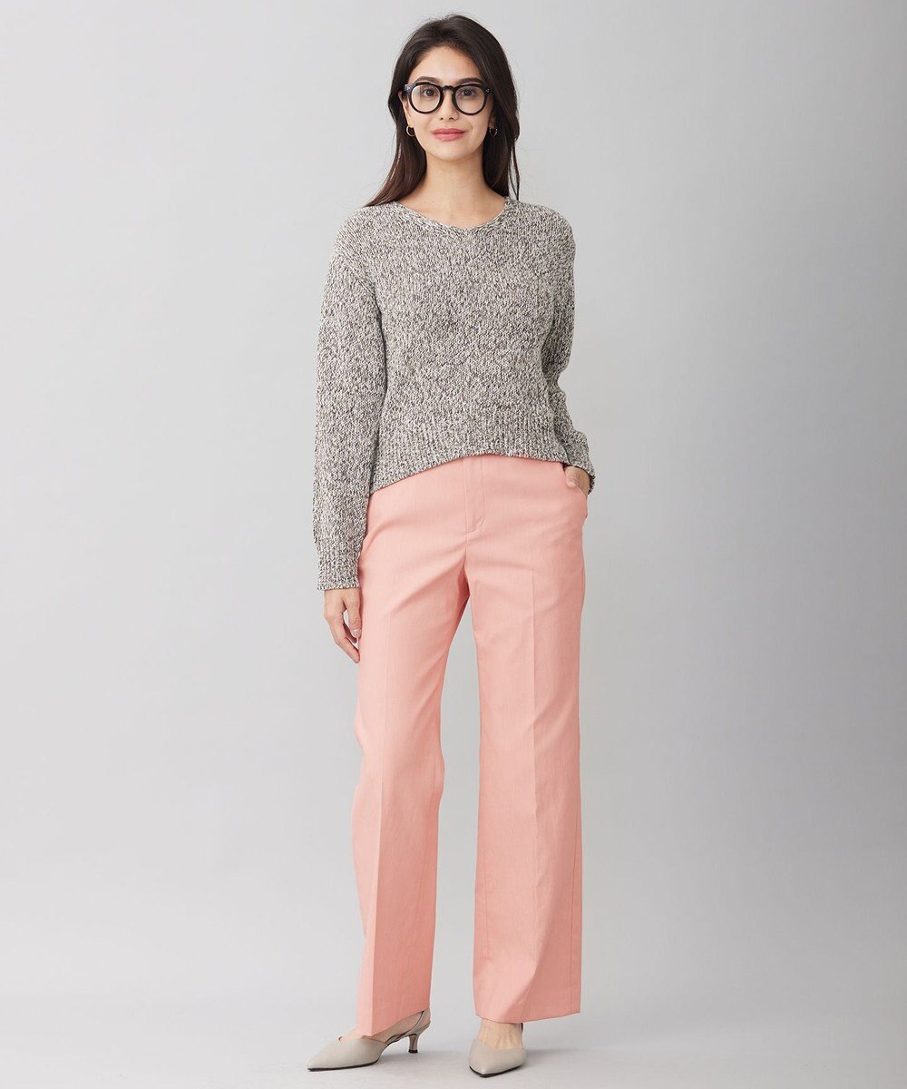 自由区 【洗える】カラーミックスリネン ニット 