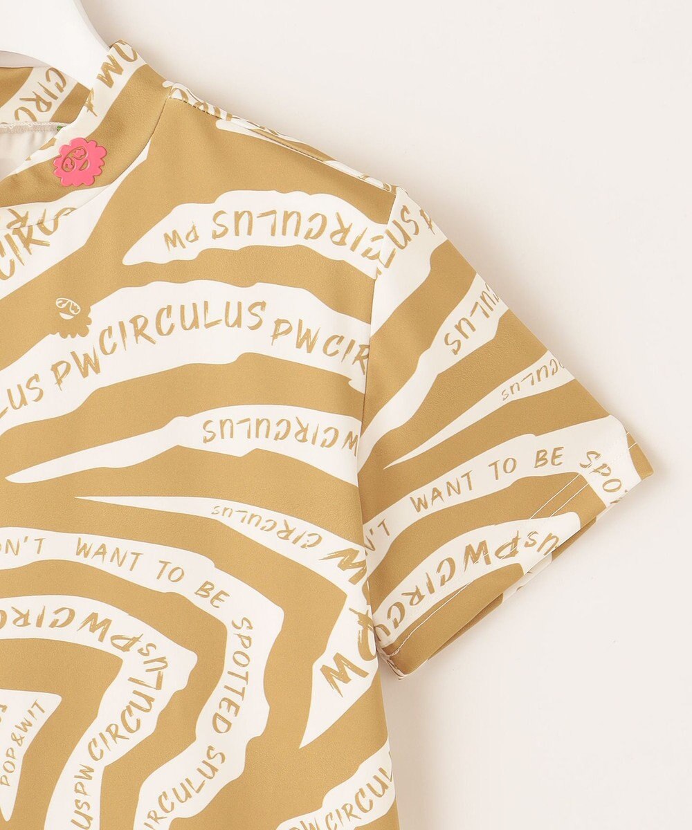 PW CIRCULUS 【UVカット / 吸水速乾 / 伸縮性抜群】【WOMEN】ゼブラ柄モック T ゴルフウェア レディース 