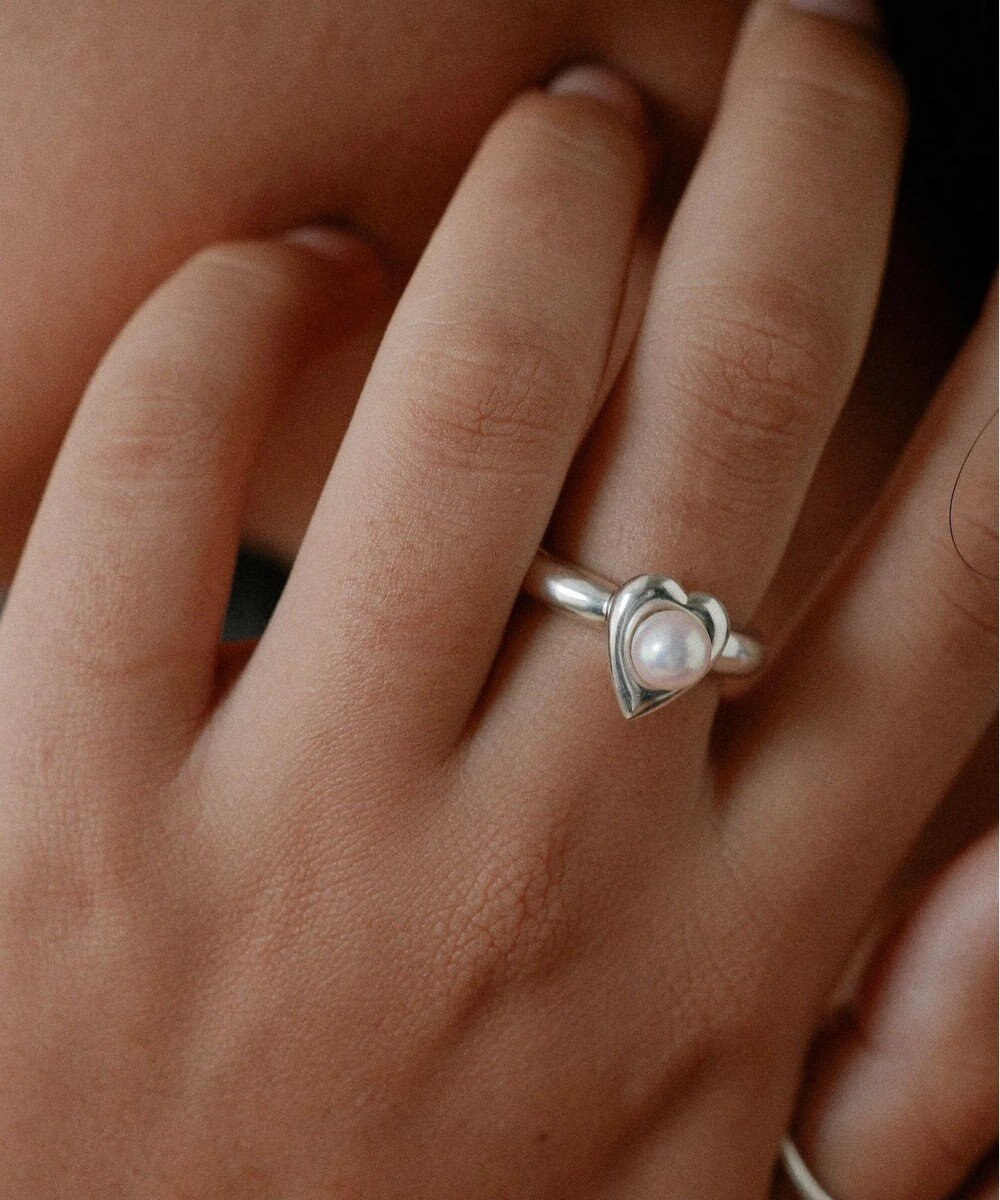 yoaa シルバー925 ハートピンクアコヤパールリング 