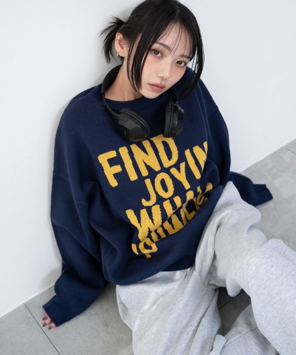 WEGO グラフィックニットプルオーバー 