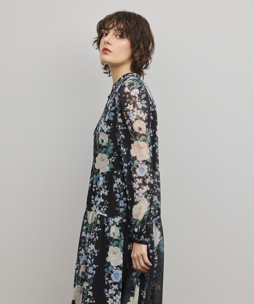 GRACE CONTINENTAL フラワープリントティアードワンピース 