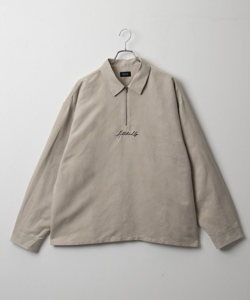 WEGO フェイクスウェードハーフZIPシャツ（LS） 