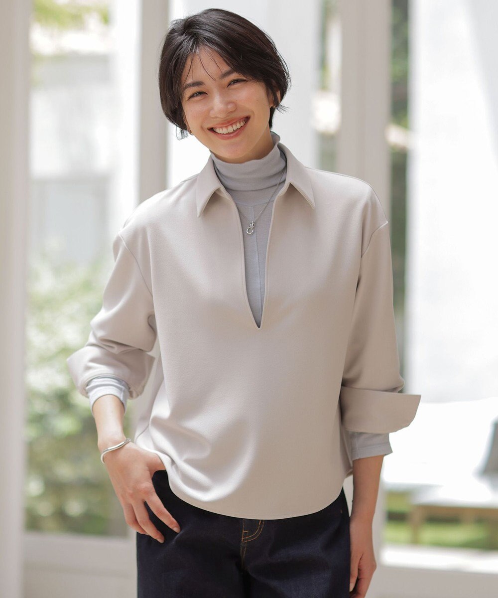 J.PRESS LADIES ジョーゼットダンボール スキッパー カットソー 