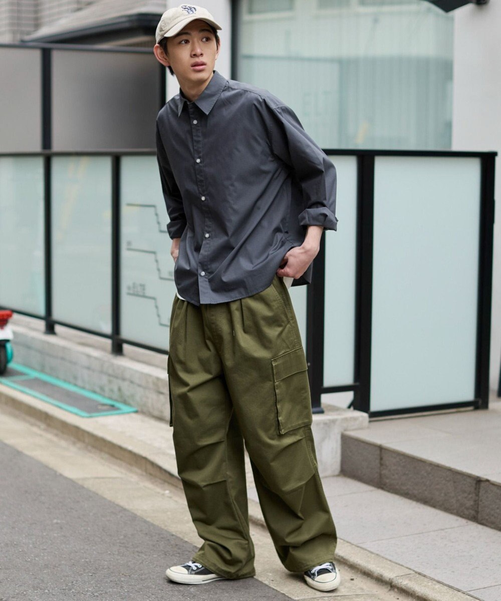 WEGO 【ユニセックス着用ITEM/MLサイズ展開】クロップドブロードシャツ 