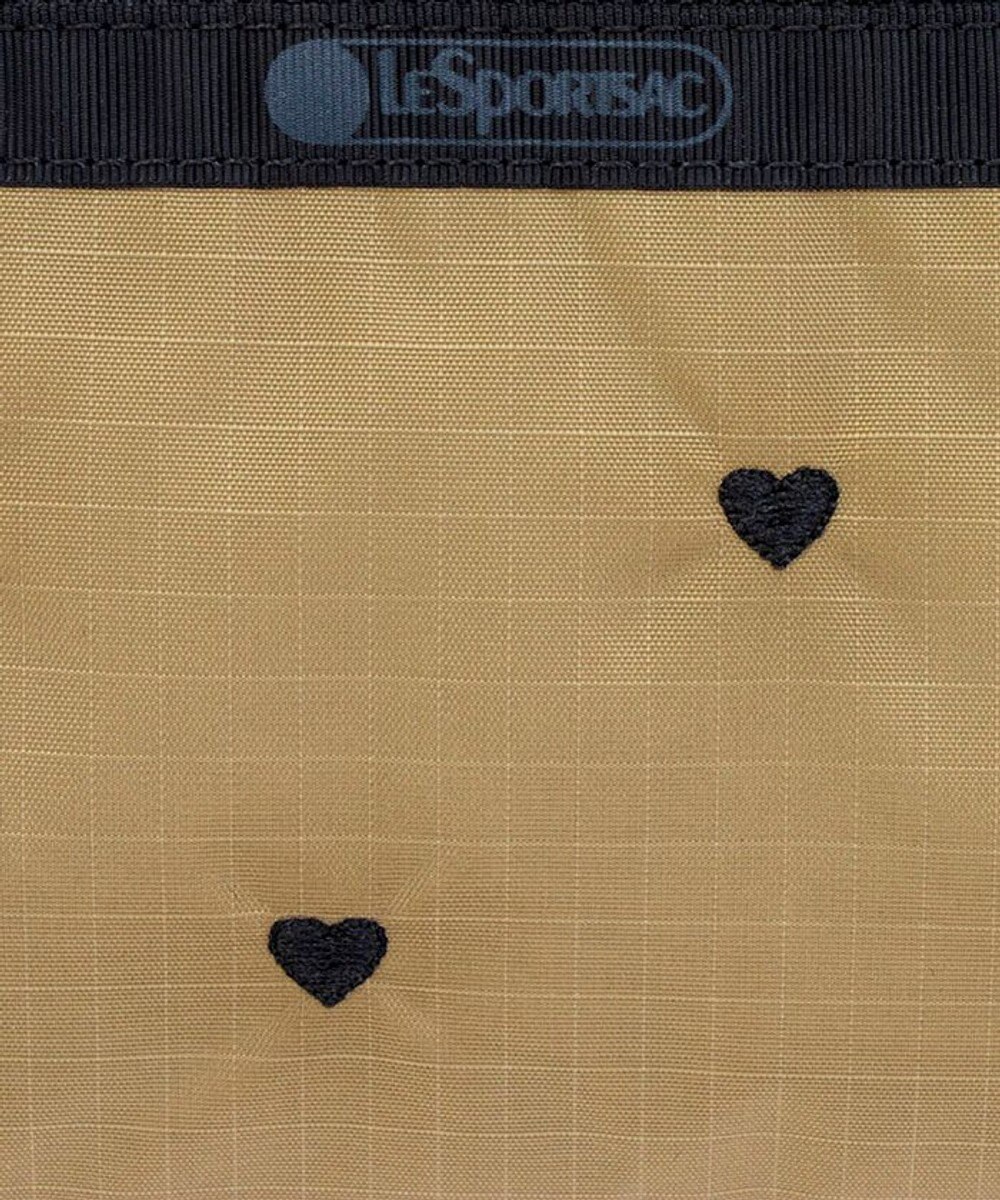 LeSportsac COSMETIC CLUTCH/モカブラックハートエンブロイダリー 
