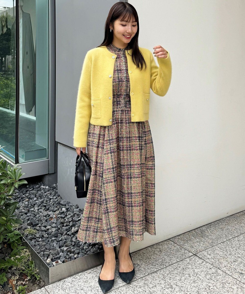 組曲 ギミックチェックツイード ワンピース 