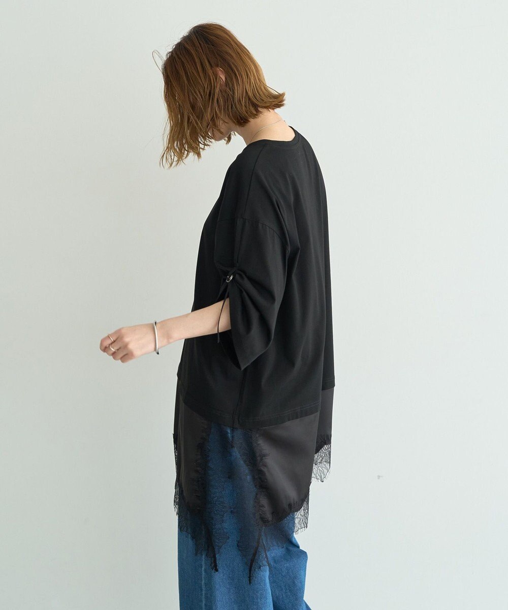YECCA VECCA ドロストスリーブヘムレースTee 