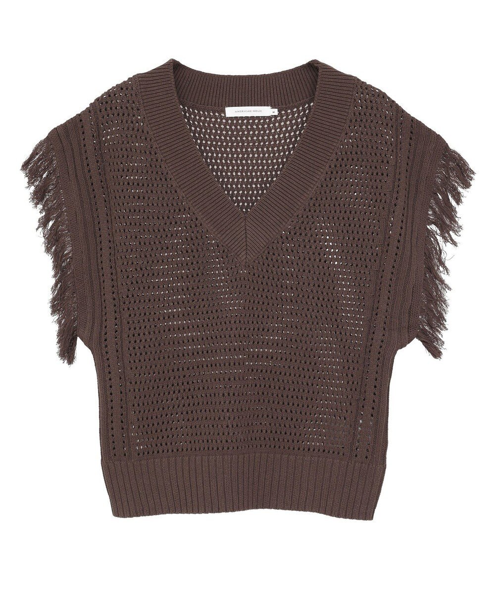 AMERICAN HOLIC 袖フリンジショート丈プルオーバー 
