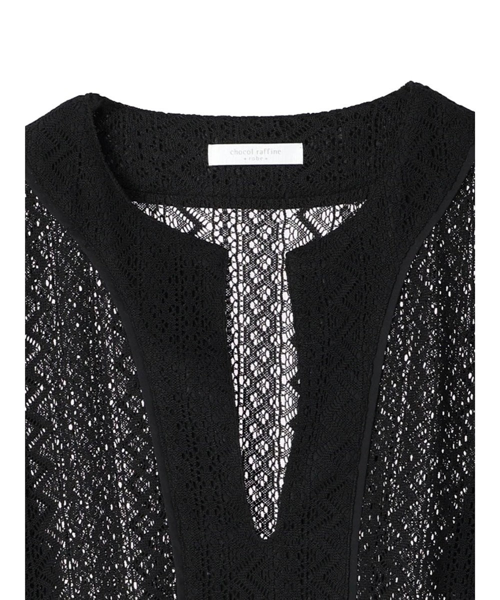 Green Parks カフタンレース７分袖ブラウス 