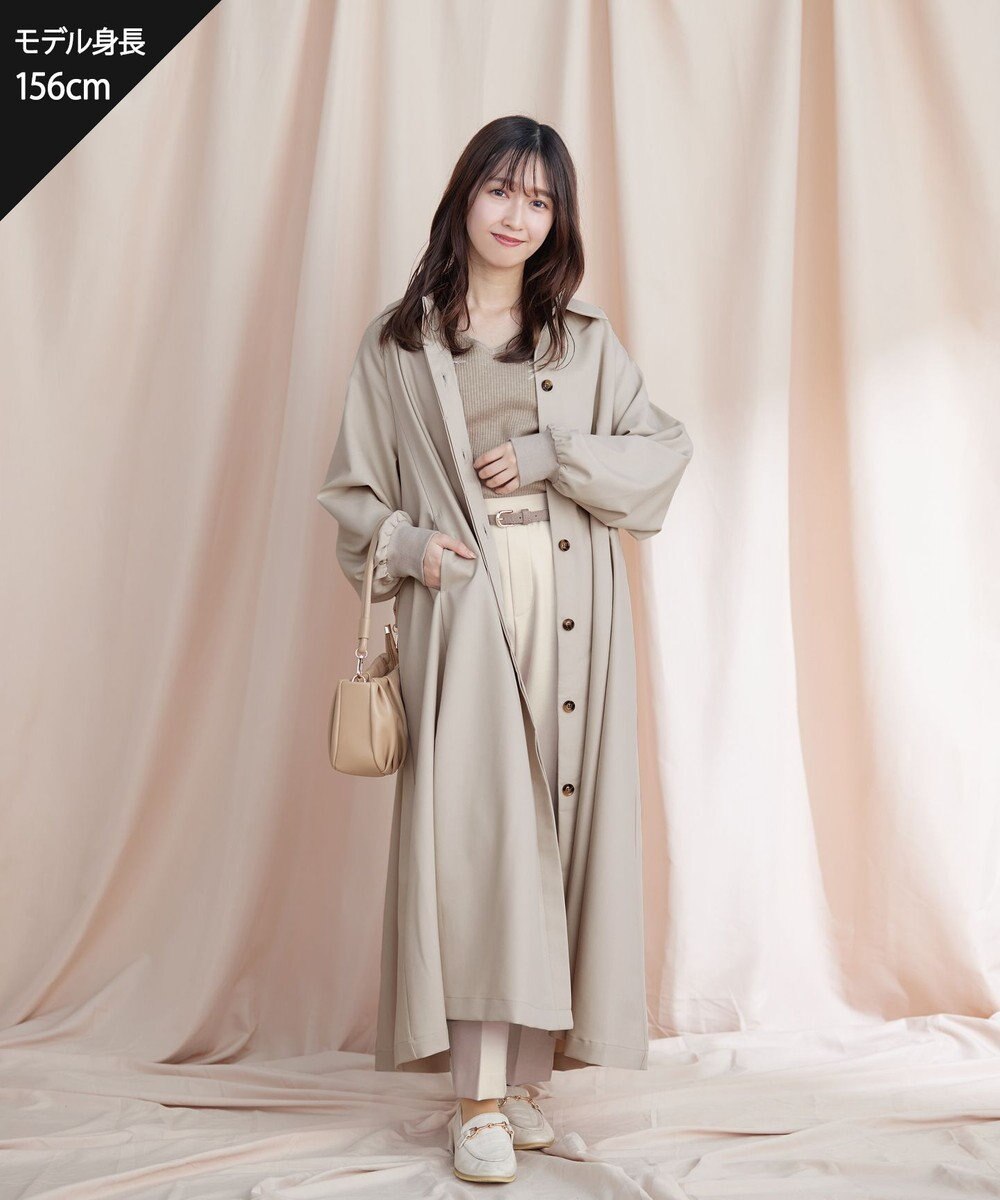Tiaclasse 【洗える】ラグランパフスリーブトレンチコート 