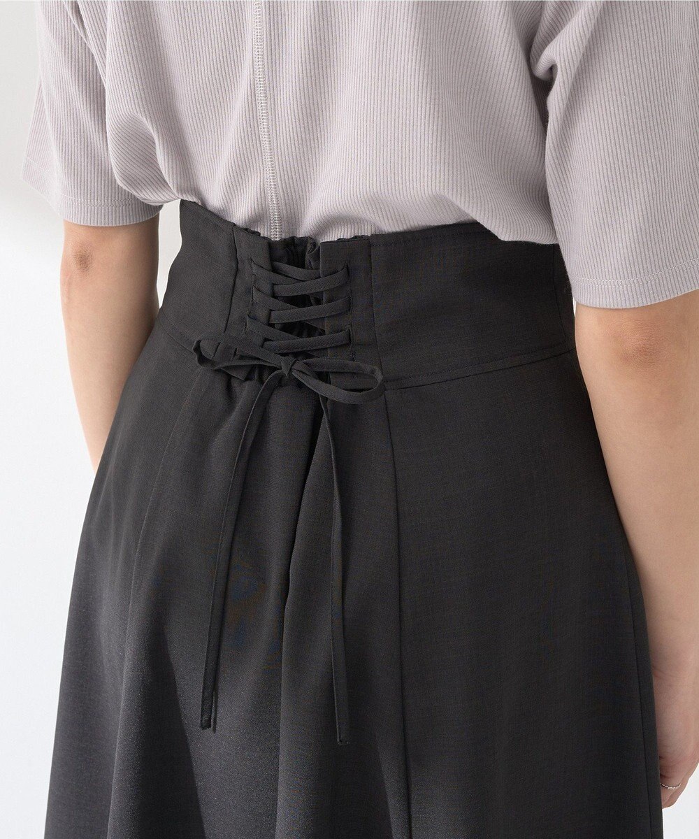 earth music&ecology シアーバックレースアップフレアスカート 