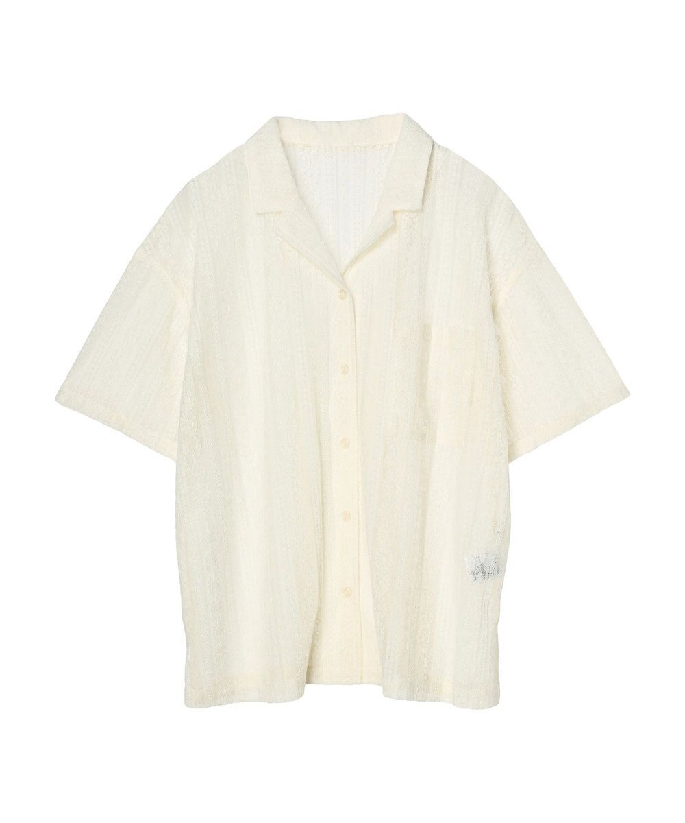 earth music&ecology フラワーレースシャツ 