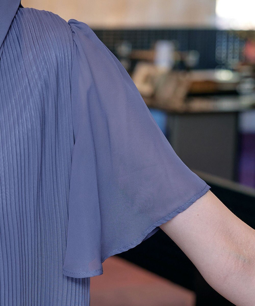 Tiaclasse 【洗える】マジョリカプリーツシフォンチュニックブラウス 