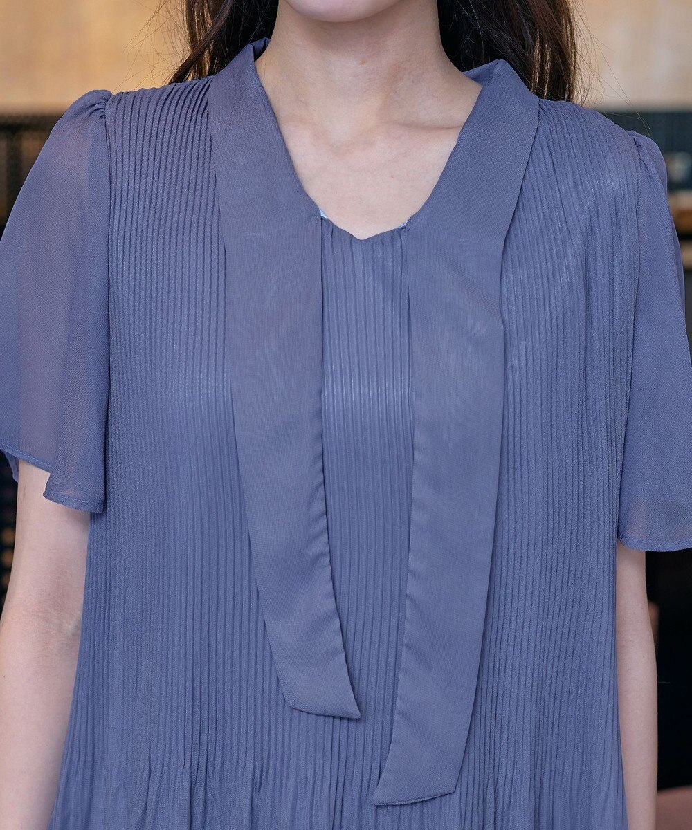 Tiaclasse 【洗える】マジョリカプリーツシフォンチュニックブラウス 