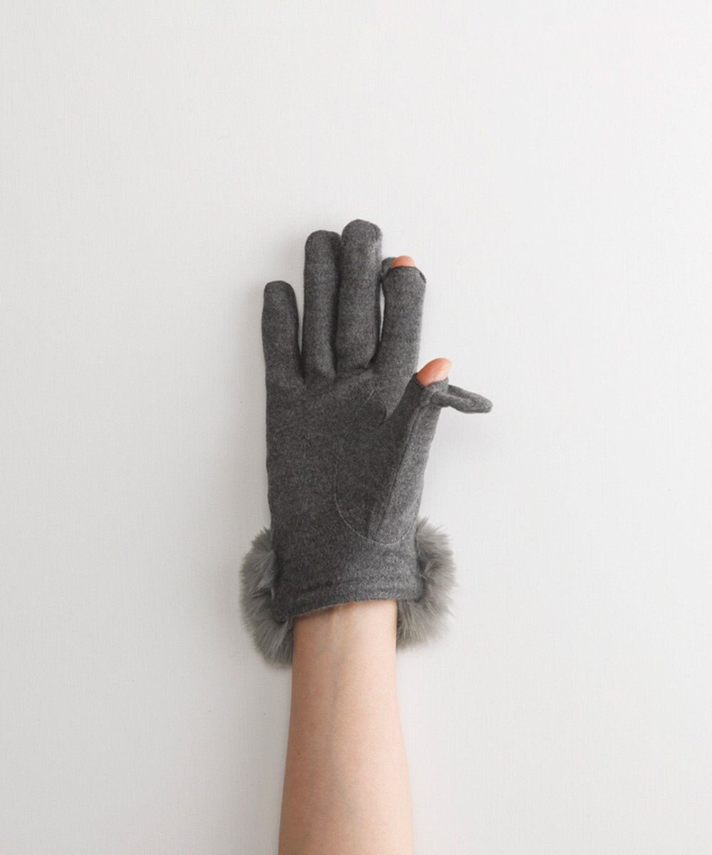 ORuKuBET リングビジューエコファー ジャージグローブ(WOMEN)【タッチパネル対応】 