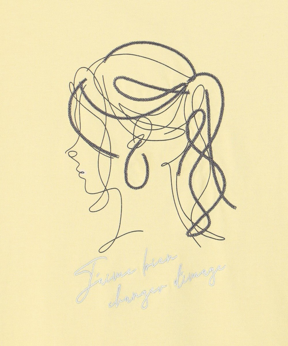 ANY SIS L 線画×刺繍ロゴ Tシャツ 