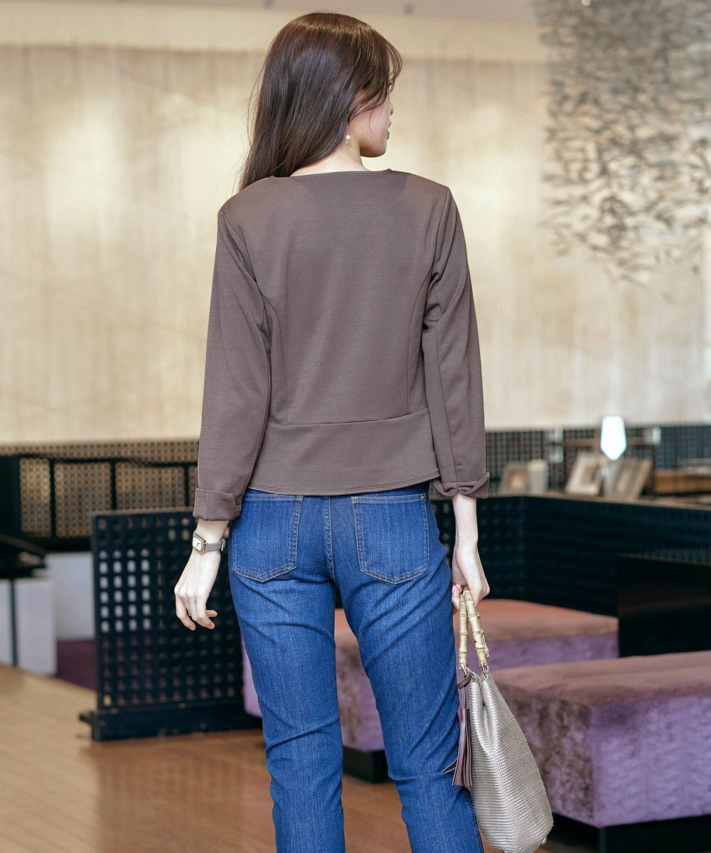 Tiaclasse 【新色追加・洗える】ノーカラーカットソージャケット 