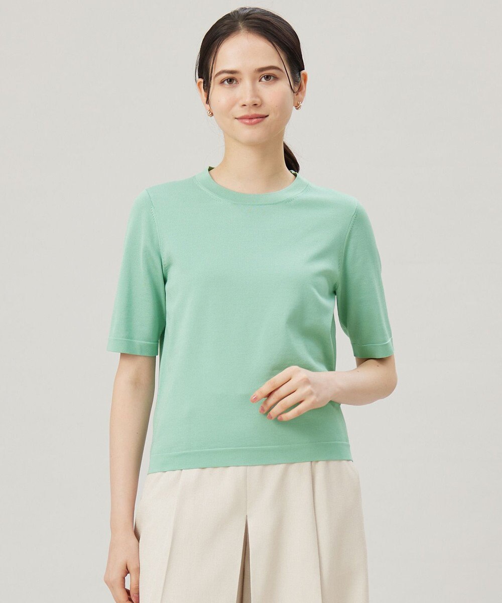 自由区 【アンサンブル対応・洗える】アセテートコットンプルオーバー ニット 