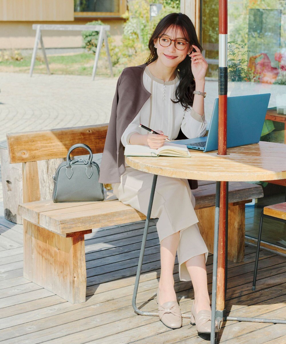 Tiaclasse 【新色追加・洗える】ノーカラーカットソージャケット 