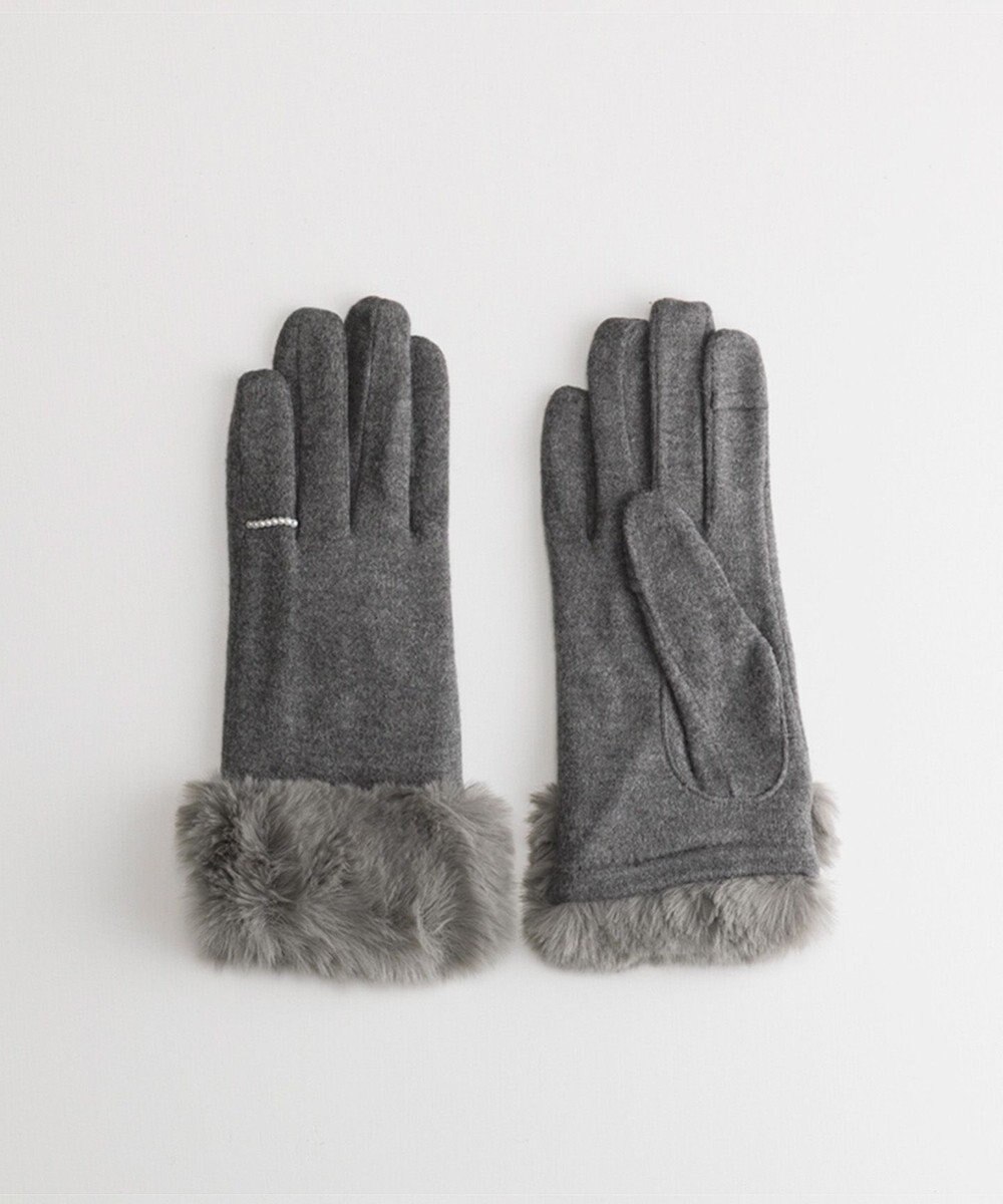 ORuKuBET リングビジューエコファー ジャージグローブ(WOMEN)【タッチパネル対応】 