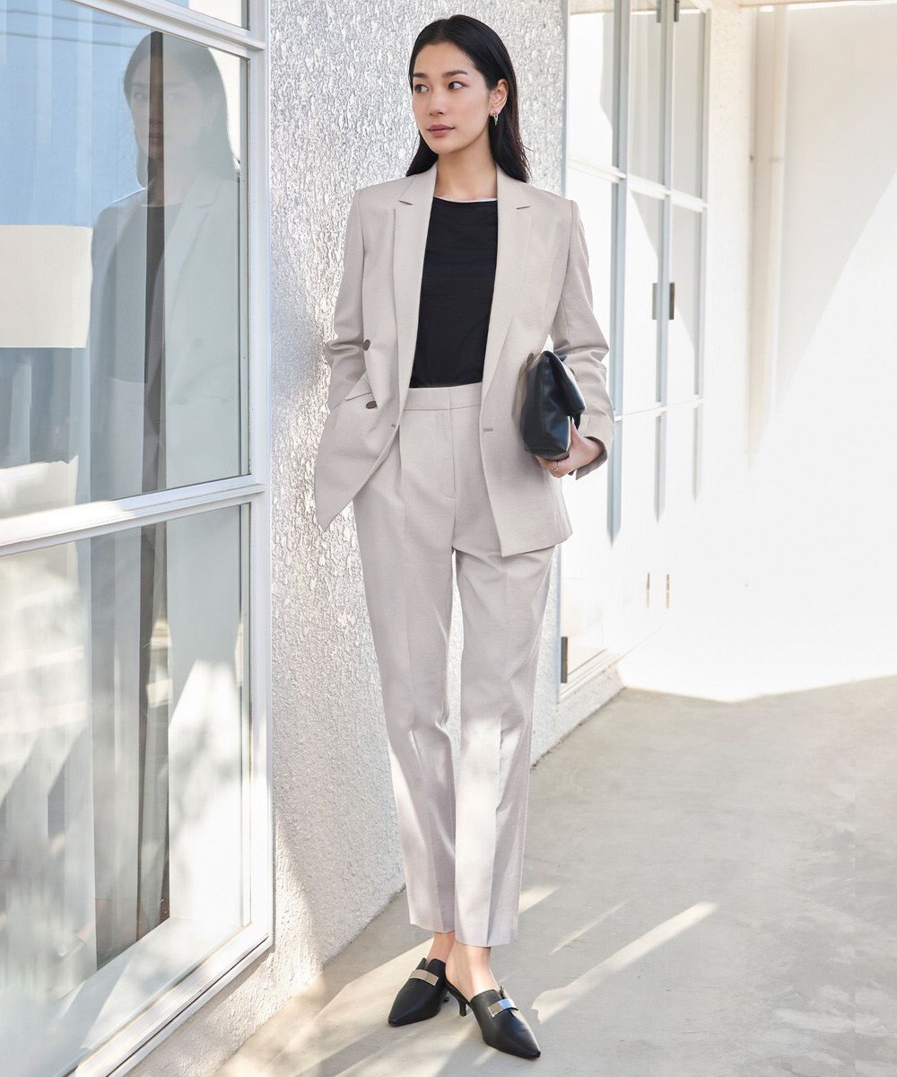 ICB 【接触冷感・UVケア・撥水・洗える】LooseWeave ダブルブレストジャケット 