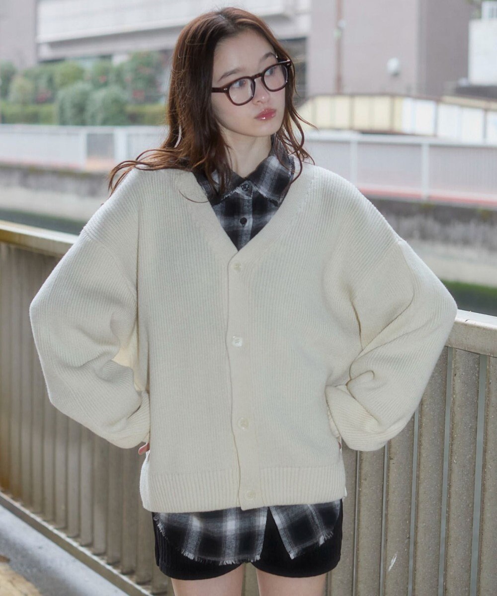 WEGO 【ユニセックス着用ITEM/MLサイズ展開】クロップドカーディガン 