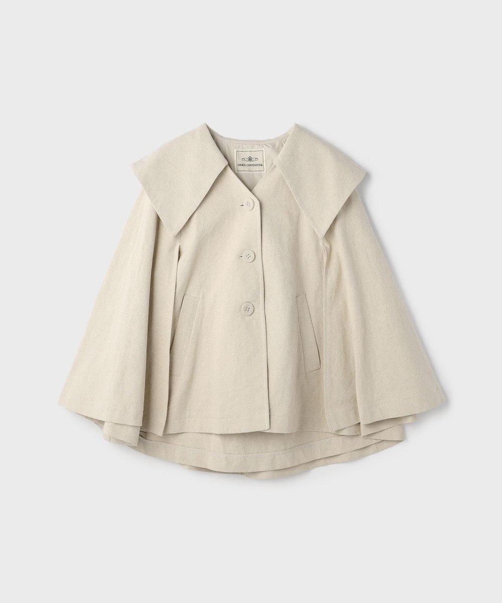 GRACE CONTINENTAL リネンオックスケープジャケット 