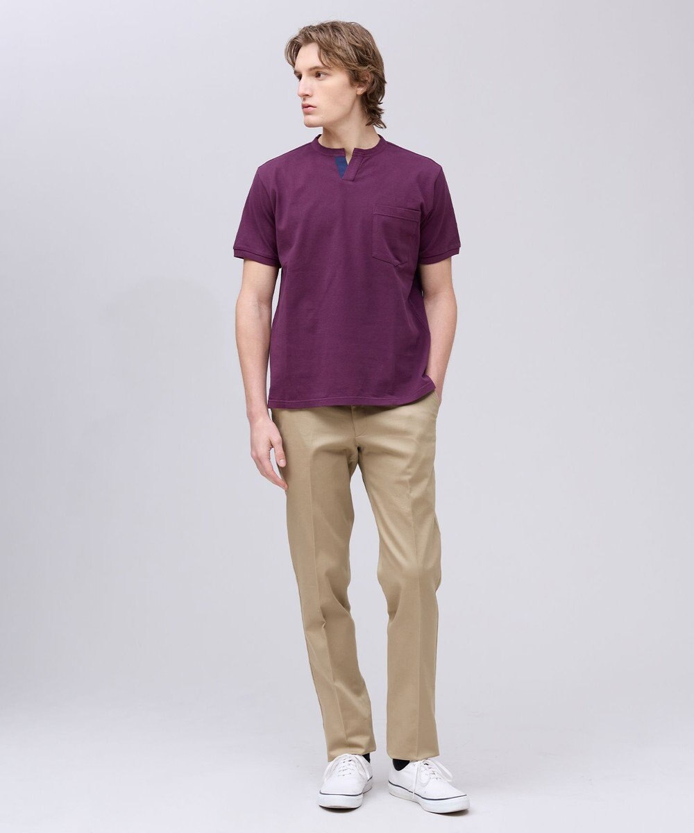 J.PRESS MEN コットンカノコ キーネックポケット Tシャツ 