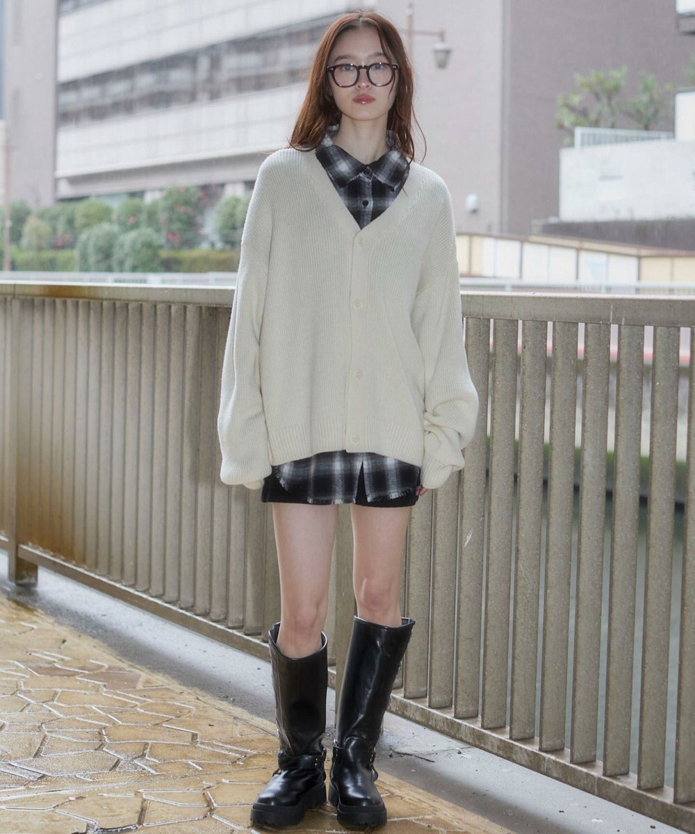 WEGO 【ユニセックス着用ITEM/MLサイズ展開】クロップドカーディガン 