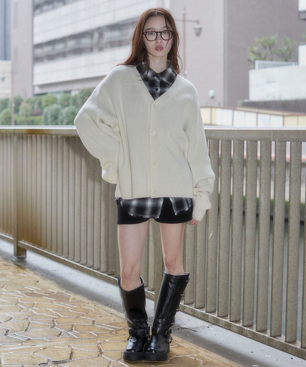 WEGO 【ユニセックス着用ITEM/MLサイズ展開】クロップドカーディガン 