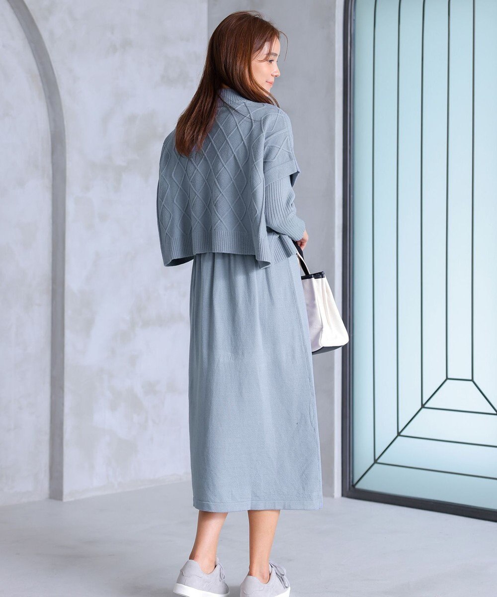 Tiaclasse 【2点セット】ケーブルトップス＆ニットワンピースセット 