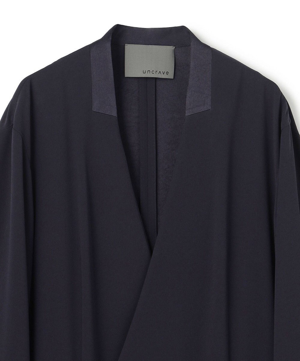 uncrave バックサテンジョーゼット ノーカラージャケット 